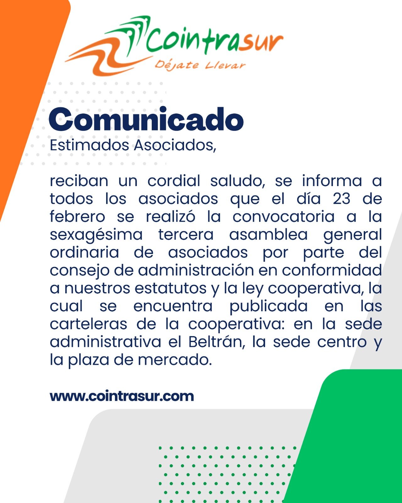 Comunicado COINTRASUR